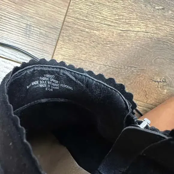 Torrid Black Faux Suede Side Dip Ankle Booties - Picture 6 of 8